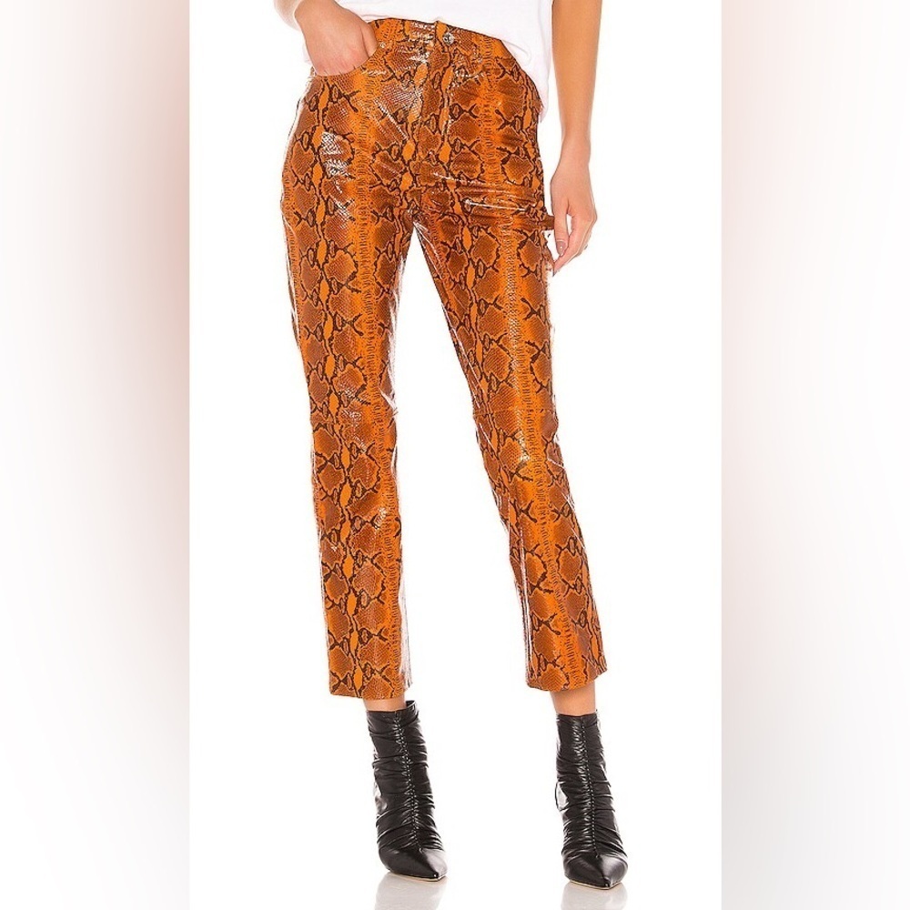 GRLFRND Shiloh Snake Print leather Pants Size 26 NWT $689